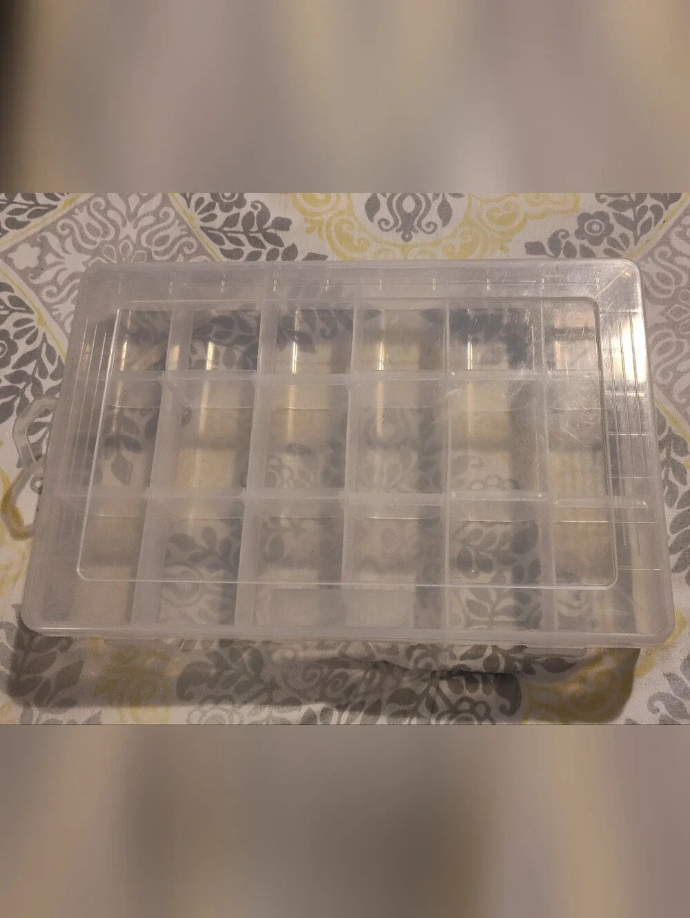 Bundle Of Clear Plastic Compartment Storage Box with Blue Latches - Organization